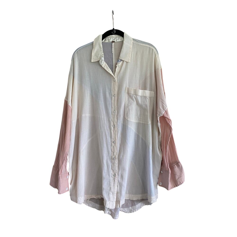Free People Rainbow Rays Button Down Size Medium